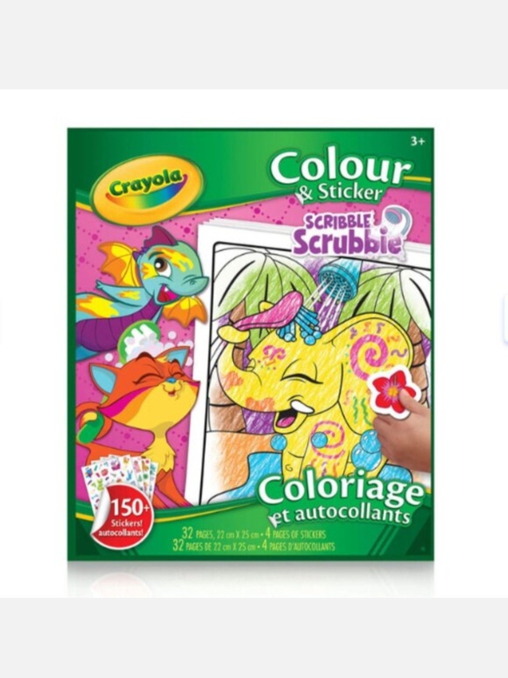 Crayola Scribble Scrubbie Colour & Sticker Book – 32 Pages, 150+ Stickers